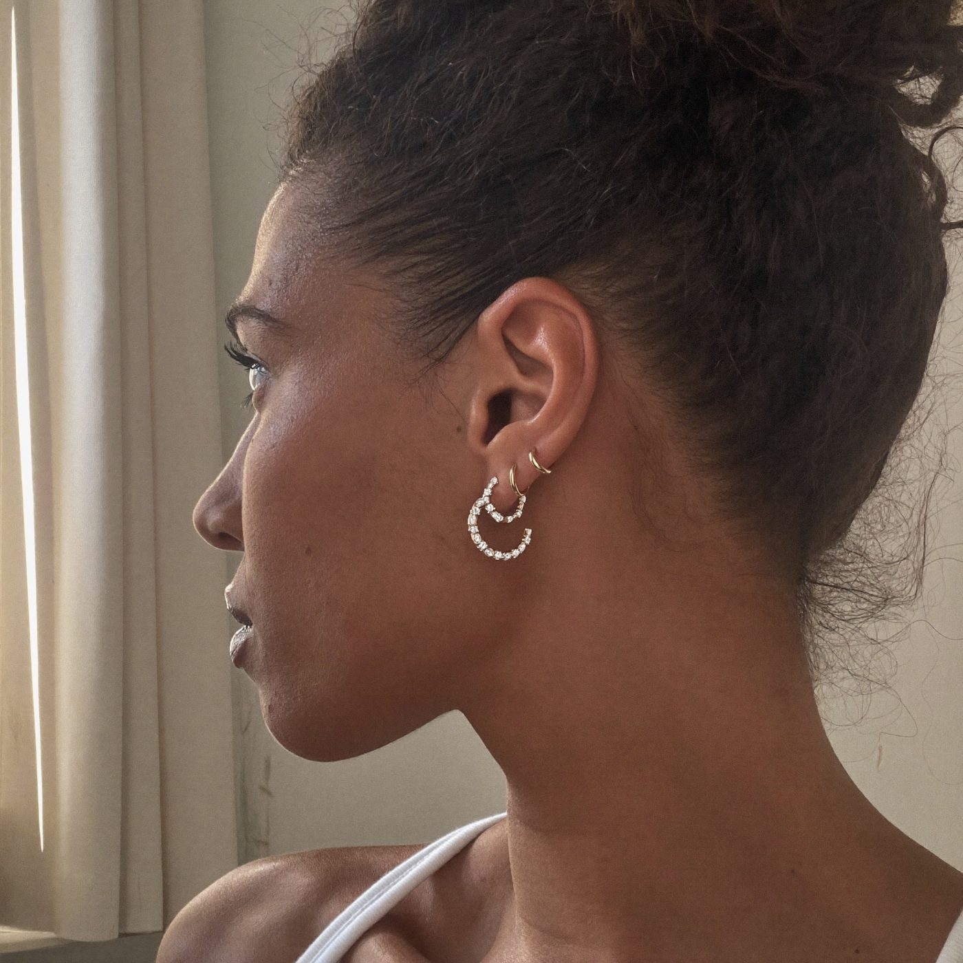 Pavé hoops close-up